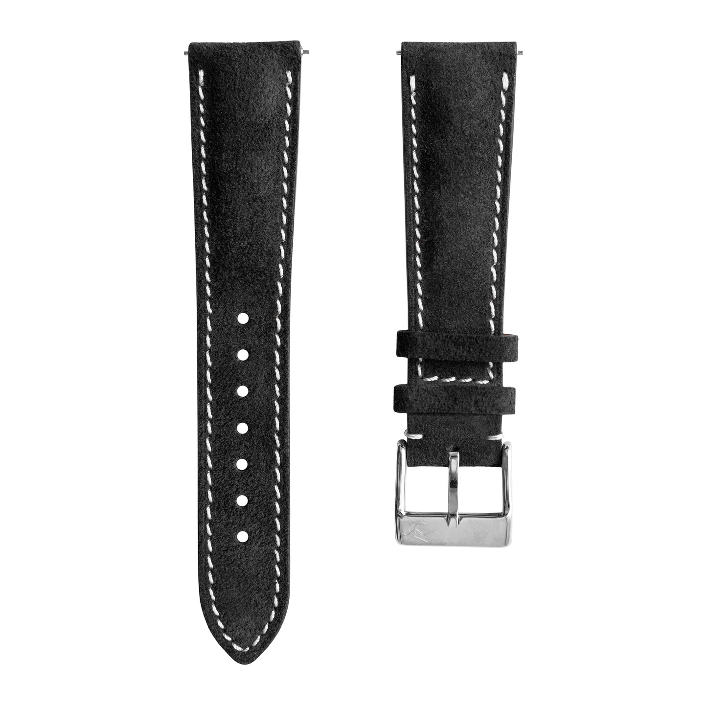Black Suede Genuine Italian Leather Strap