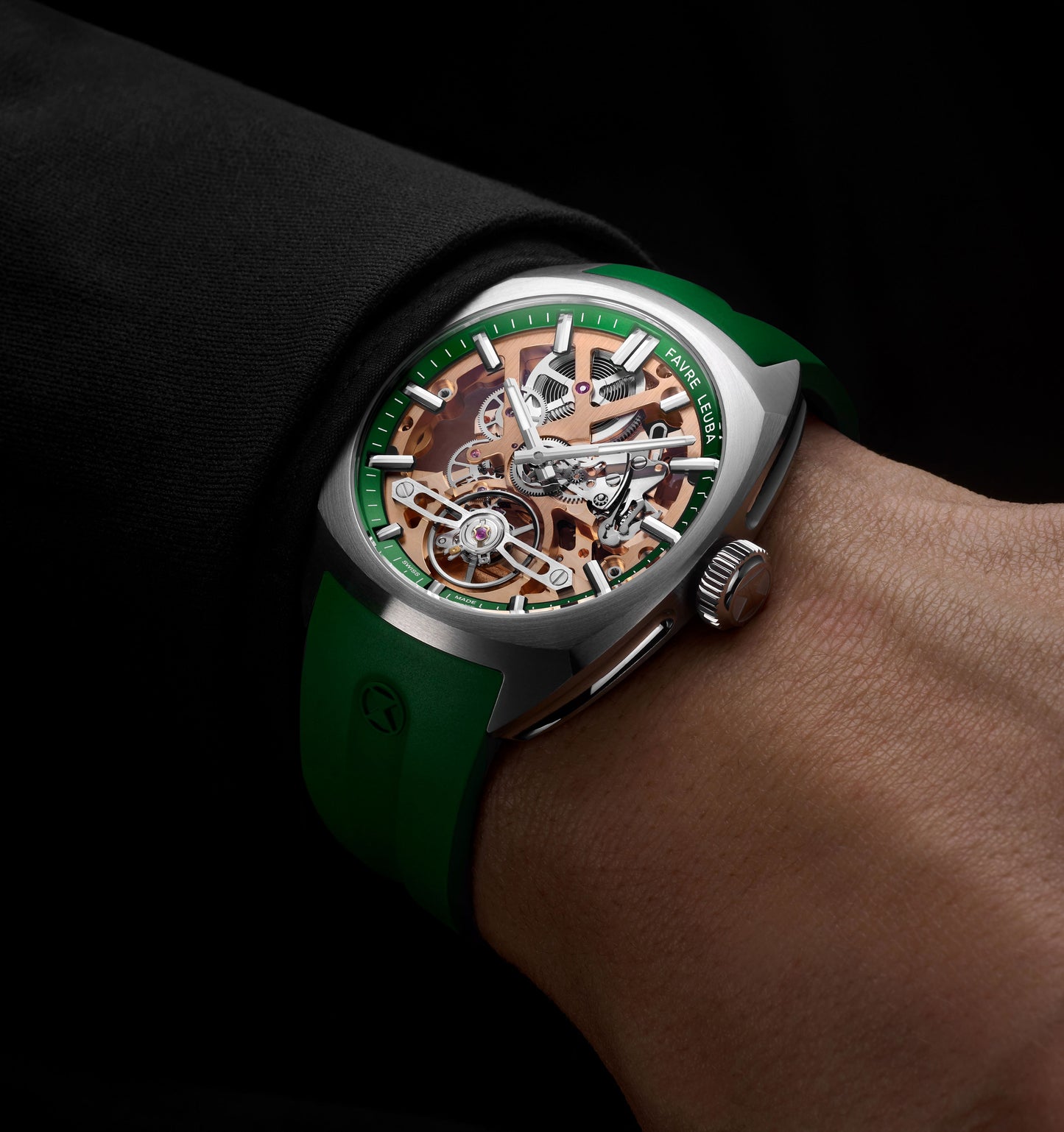 Favre Leuba Chief Skeleton Gold Movement Green