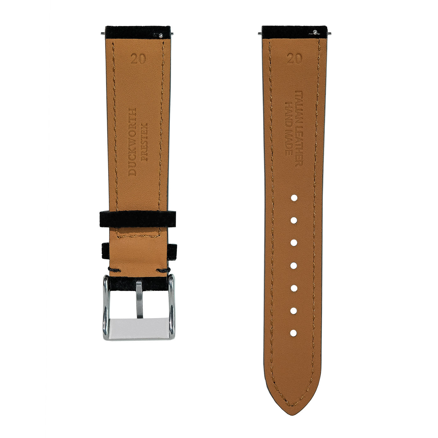 Black Suede Genuine Italian Leather Strap