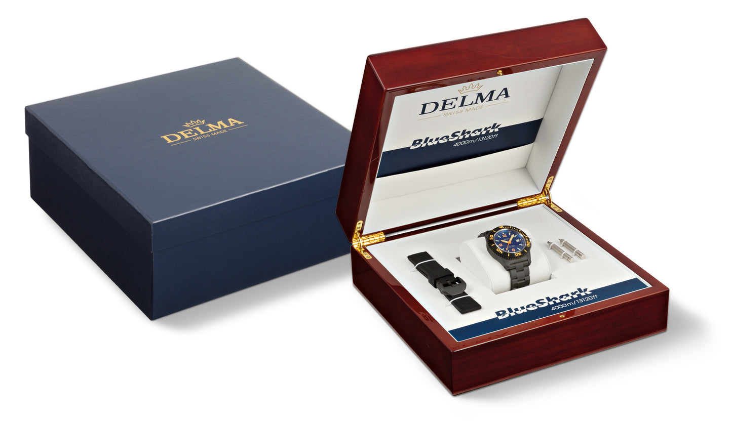 BLUE SHARK III BLACK Edition ORANGE Dial