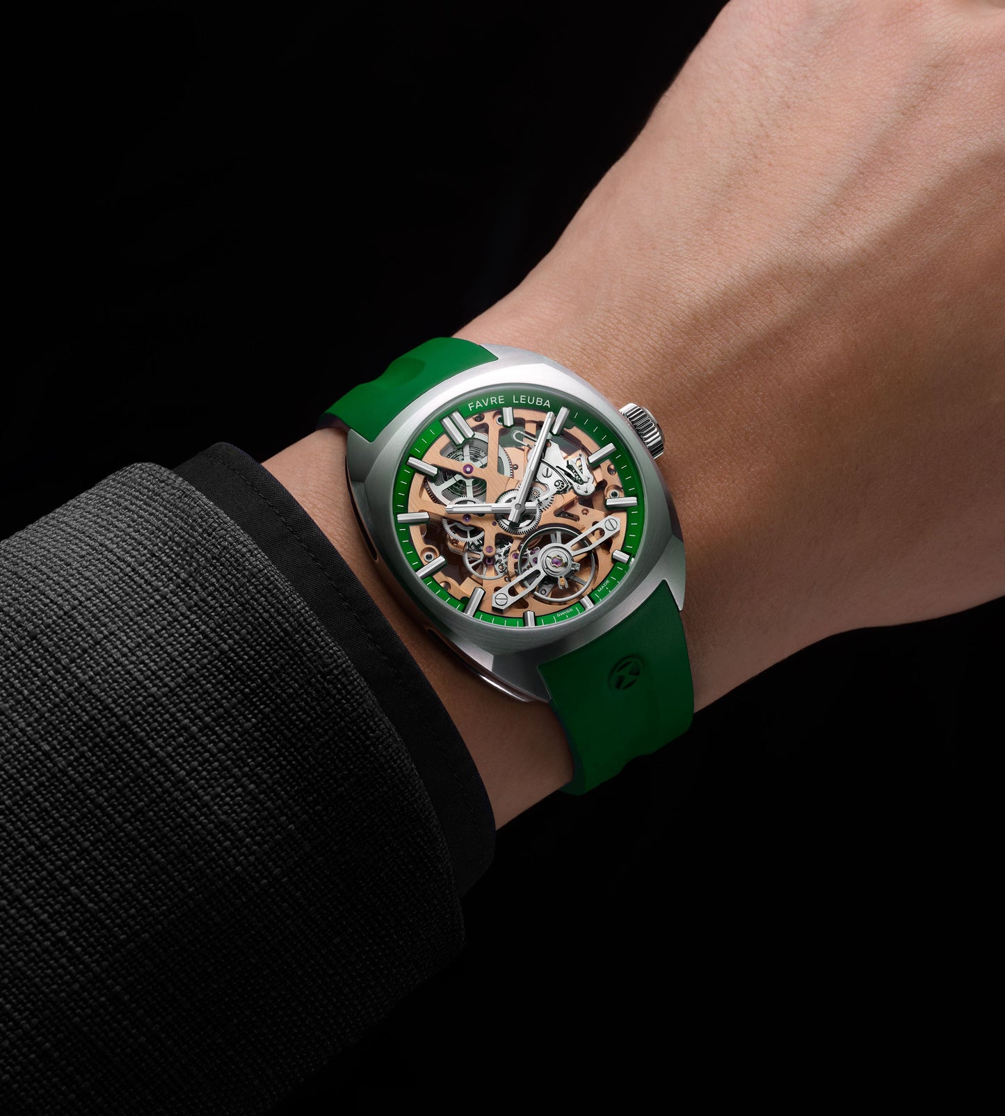 Favre Leuba  Chief Skeleton Gold Movement Green
