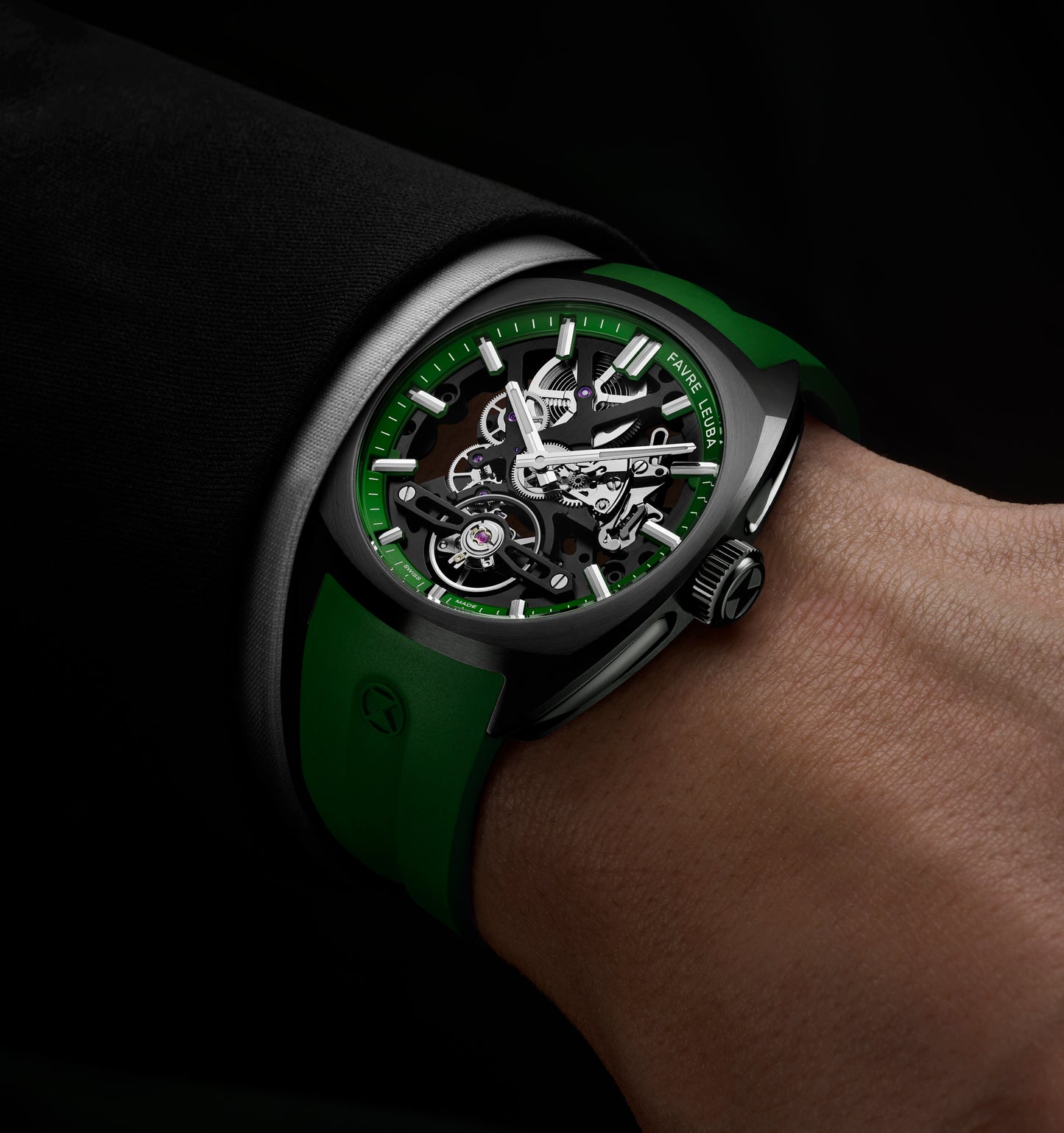 Favre Leuba  Chief Skeleton DLC Green