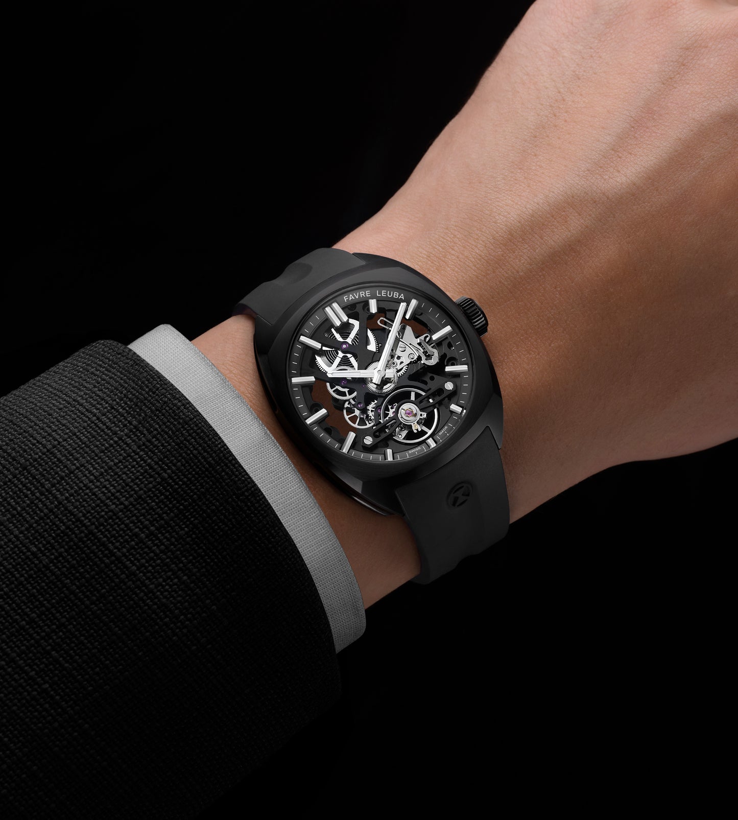 Favre Leuba  Chief Skeleton DLC Black