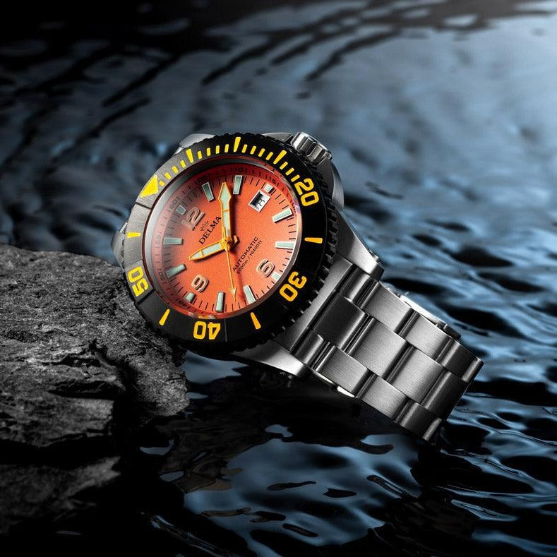 DELMA BLUE SHARK IV BLACK BEZEL ORANGE