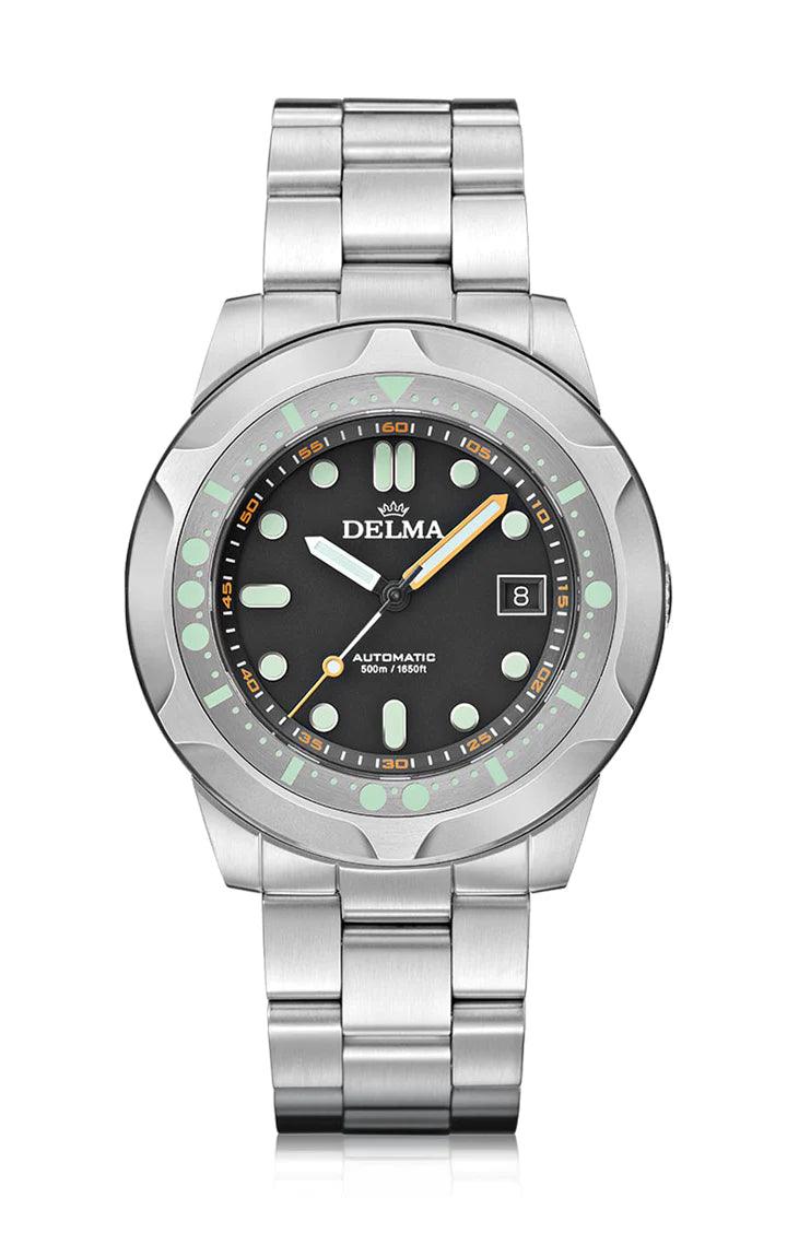DELMA QUATTRO BLACK DIAL STEEL BEZEL