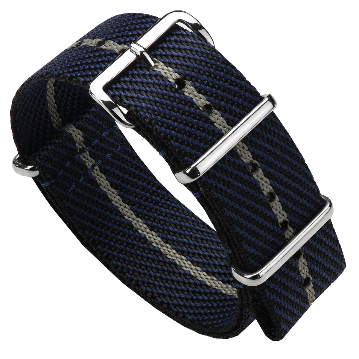 Blue Nylon with Beige Stripe