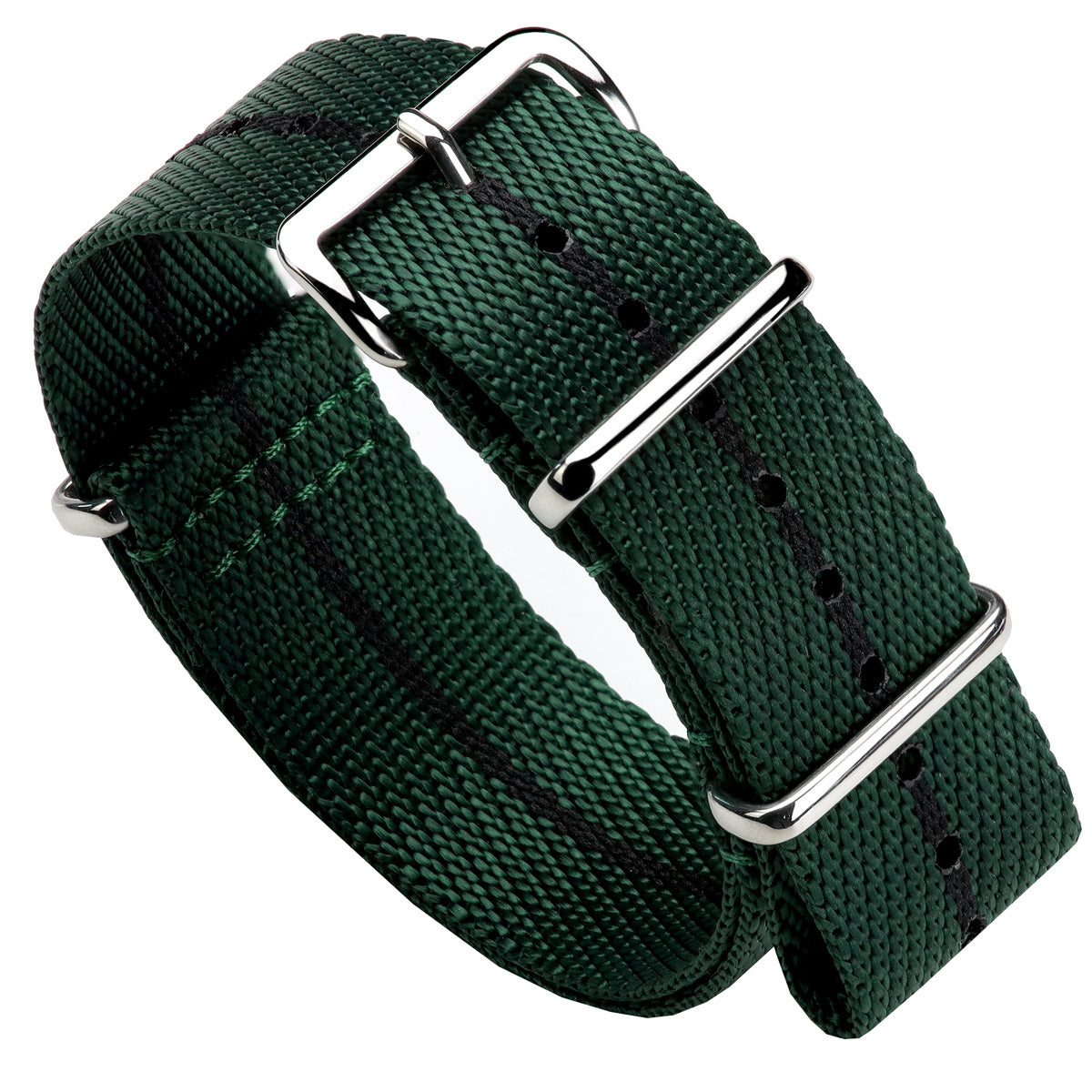 Green nylon with Black Stripe