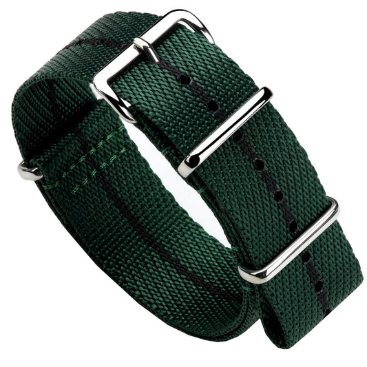 Green nylon with Black Stripe